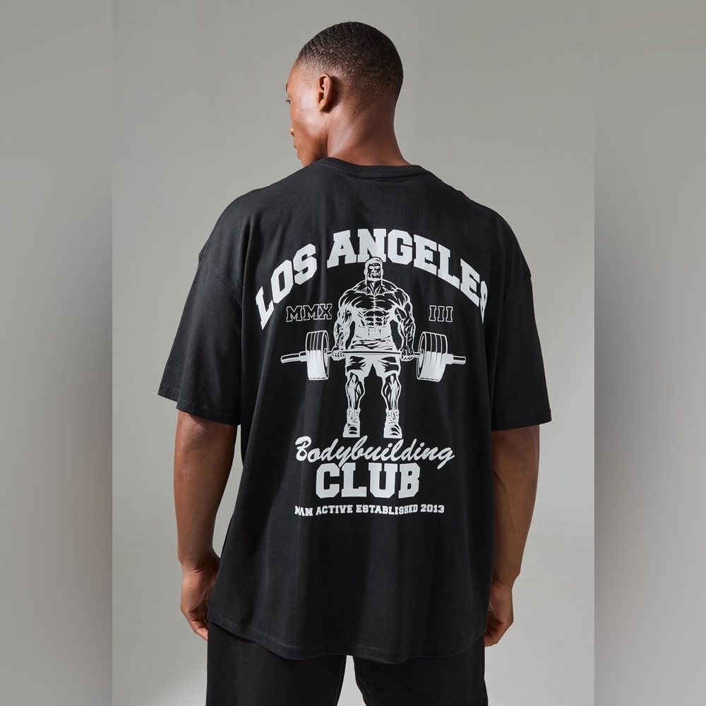 BoohooMAN - Man Active LA Bodybuilding Oversized Shirt - Medium